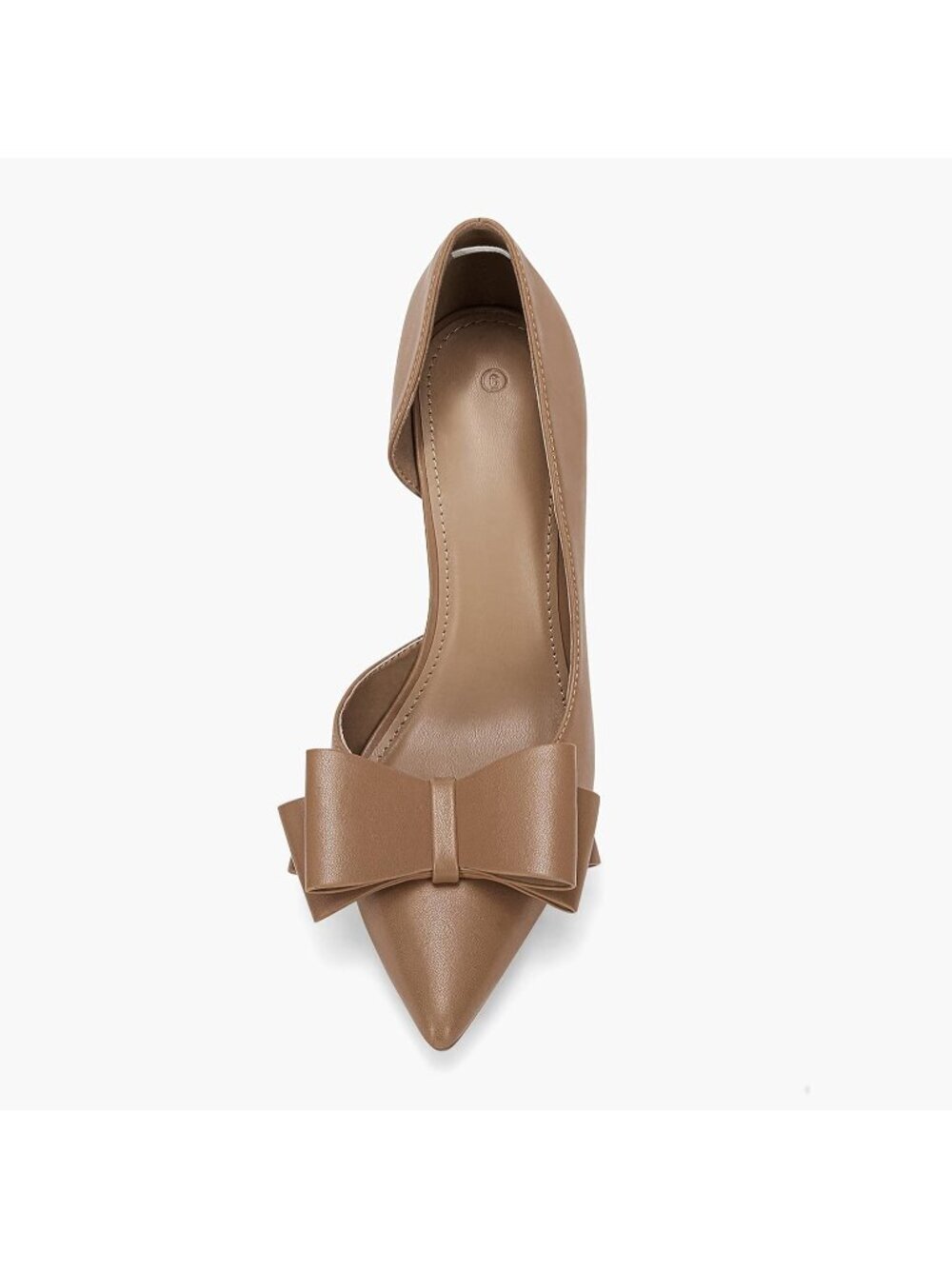 Women's Coffee Pointed Toe Closed Stiletto Slip On Bow Imported Heels Shoes - Picture 5 of 6